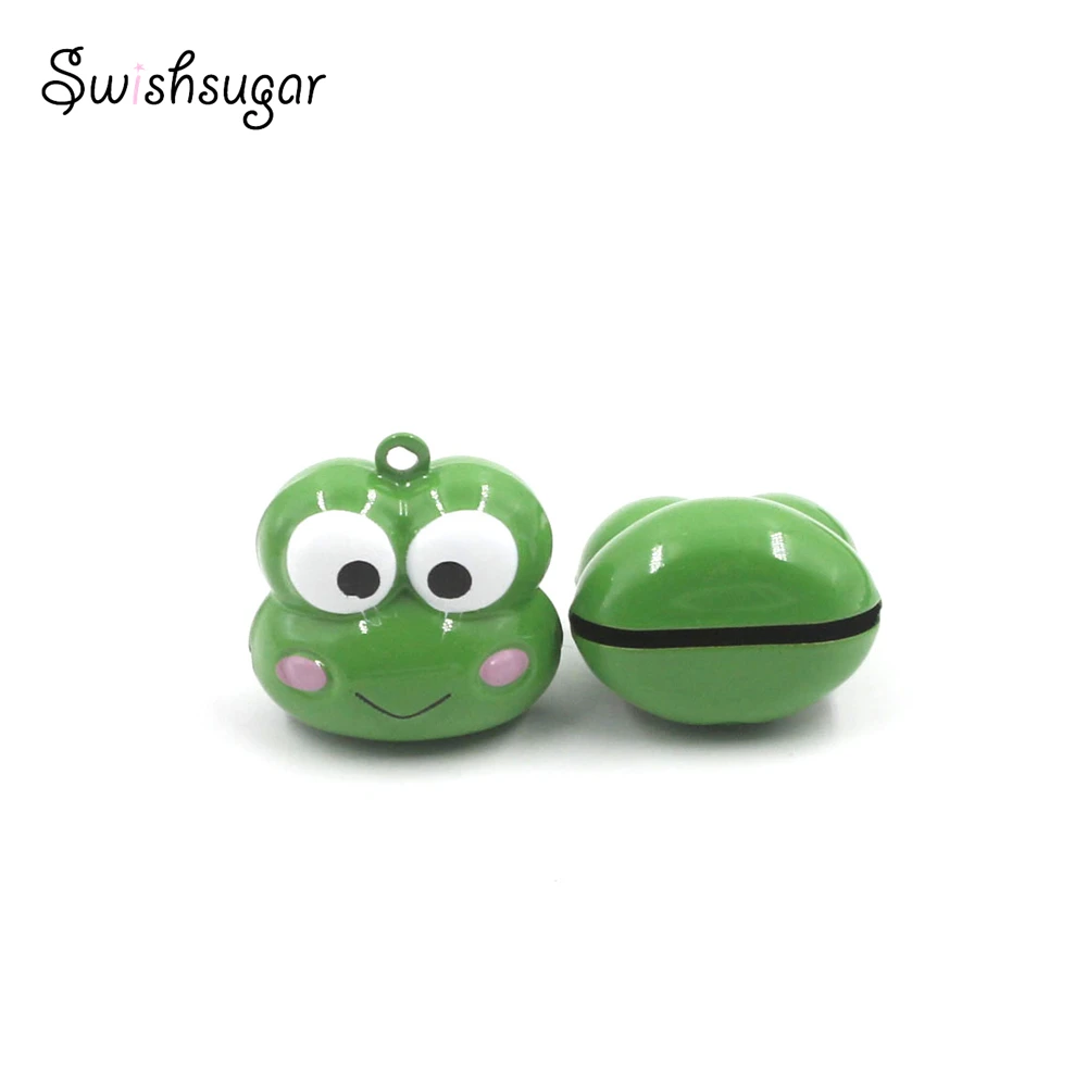 Cartoon Metal Frog Animal Jingle Bell Charms Pendant Kids Children Keychain Bracelet Necklace Jewelry Finding Accessories