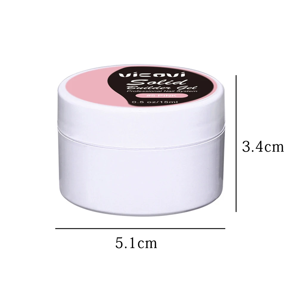 3 Bottles 15ml*3 Solid Builder Gel for Nails Sculpture 3D Gel Nail Poly Extension Gel Builder Pink/Clear/White Easy Extension 6