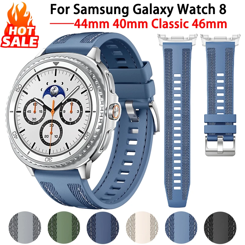 Enhanced Sport Nylon and Silicone Watch Strap for Galaxy Watch 8 Classic (46mm)