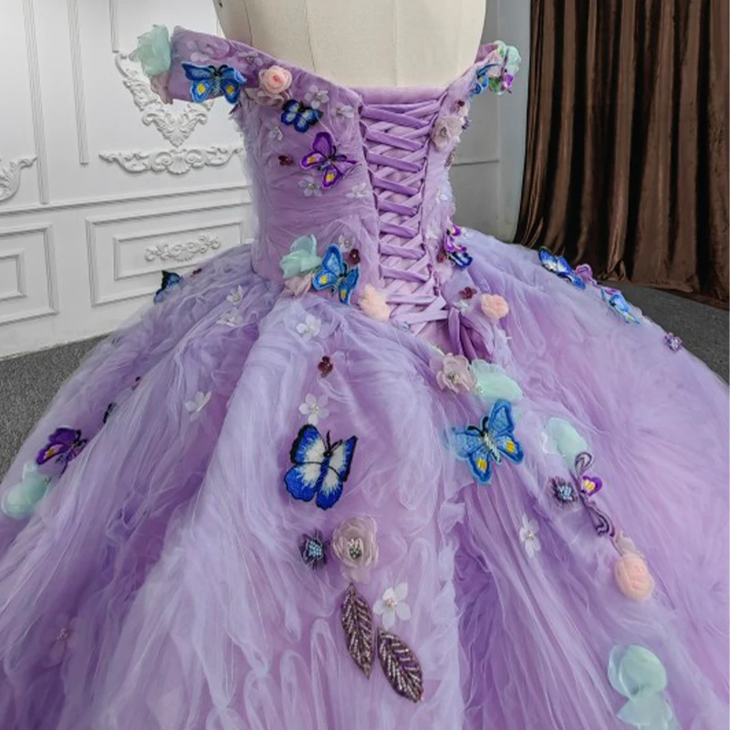Romantic Purple Quinceanera Dress Organza Sweetheart Quinceanera Dress For Women Lace Up DY9822 Bar Mitzvah 4