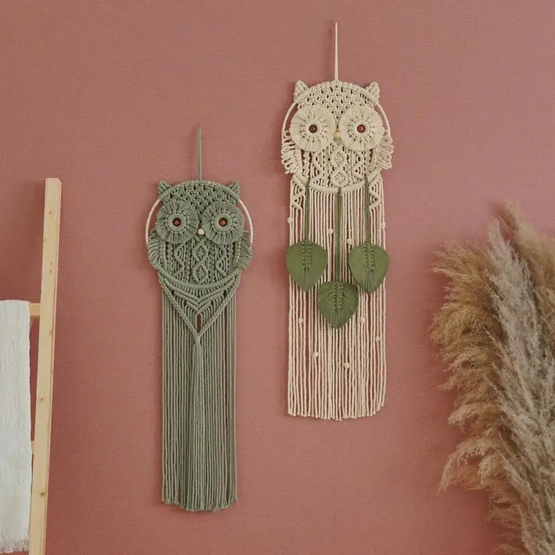 

Owl Macrame Wall Decor Creative Tapestry Dreams Catcher Multifunctional Wall Art Handwoven Bird Tapestry Pendants For Home Decor