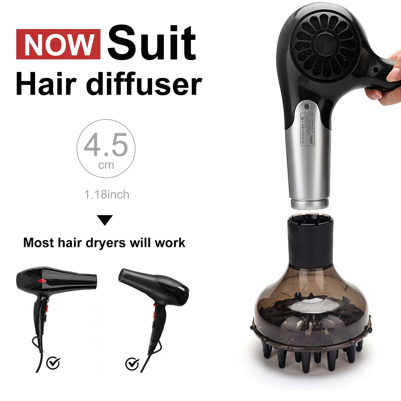Salon Universal Haartrockner Diffusor für Locken Temperatur Beständig Haar Barbershop Hause Trocknen Gebläse Haar Styling Zubehör – Detail 1