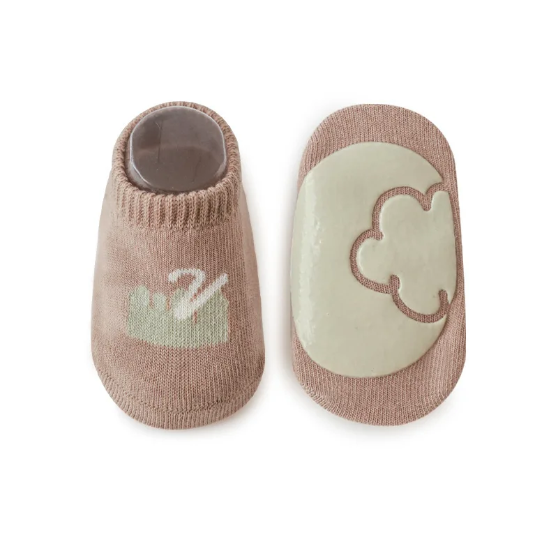 5Pairs/lot 2024 New 0-5Years Anti-slip Non Skid Ankle Socks With Grips For Baby Toddler Kids Boys Girls All Seasons Cotton Socks 6