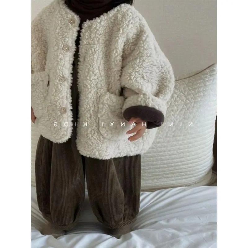  가을, 겨울 두꺼운 코트, 소년의 다목적 양모 겨울 옷, 소녀의 벨벳 탑, 아동 의류