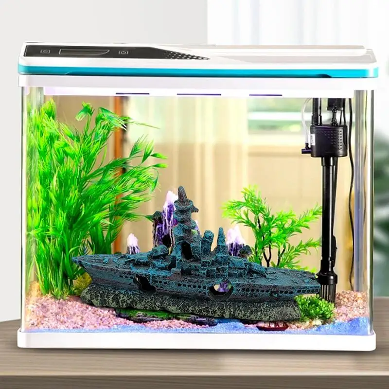 

Aquarium Shipwreck Decorations Fish Tank Ornaments Resin Material Sunken Ship Decorations for Freshwater Saltwater Tanks