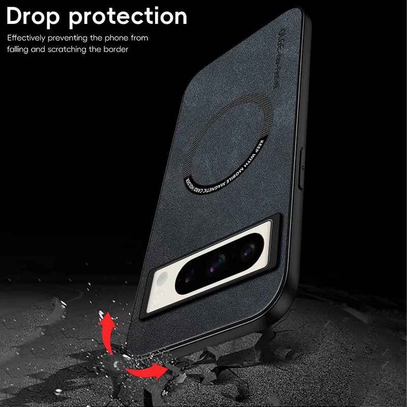 Magnetic Retro Leather Soft Wireless Charging Phone Case Cover