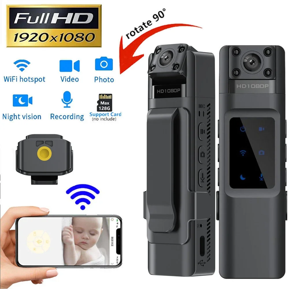 NEW Wifi Hotspot Mini Camera 1080P Portable BodyCam Digital Video Recorder Body Camera Night Vision DVR Miniature Camcorder