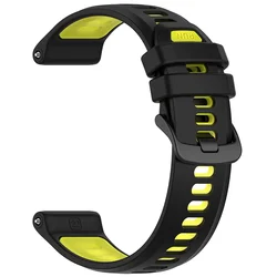 Premium Silicone Strap for Garmin Forerunner Watches - QuickFit Series (Black Green)