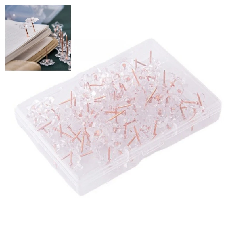 

100Pieces Sewing Pins Quilting Pins for Fabric Sewing, Transparent Pushpins Plastic Push Pins Map Pins for Cork Board