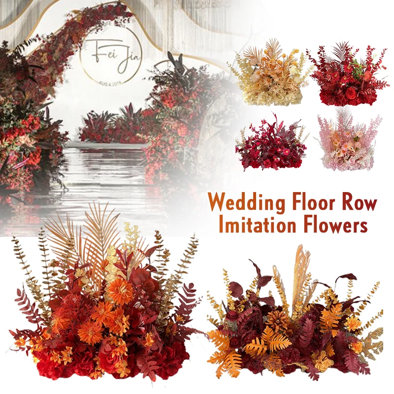 

50Cm Artificial Eucalyptus Wedding Flower Wall Arch Row Backdrop Romantic Wedding Backdrop Floral Wall Panel Background Decor