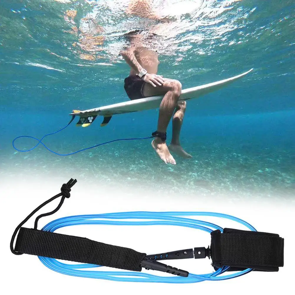 6ft Surfboard Ankle Leash Surfing Surfboard Longboard Safety Elastic Leg Rope Corrosion-resistant Surfing Accessories