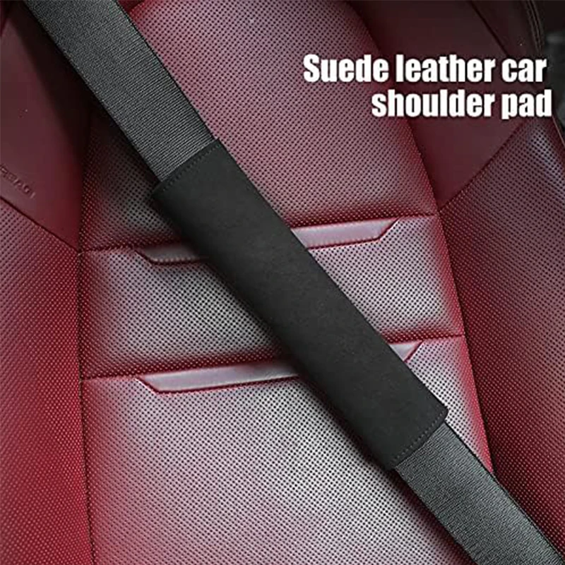 WEIHAO 2-Pack Extra Long Car Seatbelt Covers (13.19") - Leather Shoulder Strap Pads For Comfort