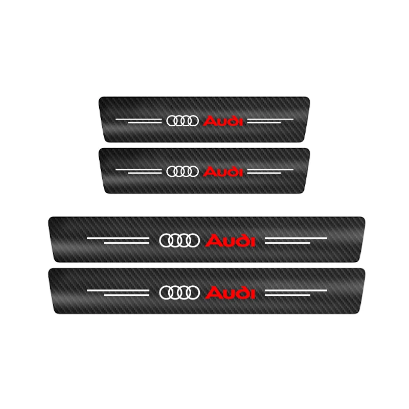 thumbnail image 1 of Pegatinas antiarañazos para umbral de puerta de coche, para Audi A3, A4, B5, B6, A3, 8P, 8V, 8L, A5, A6, C6, C5, A1, A7, A8, Q2, Q3, TT, RS3, RS, 1 of 5