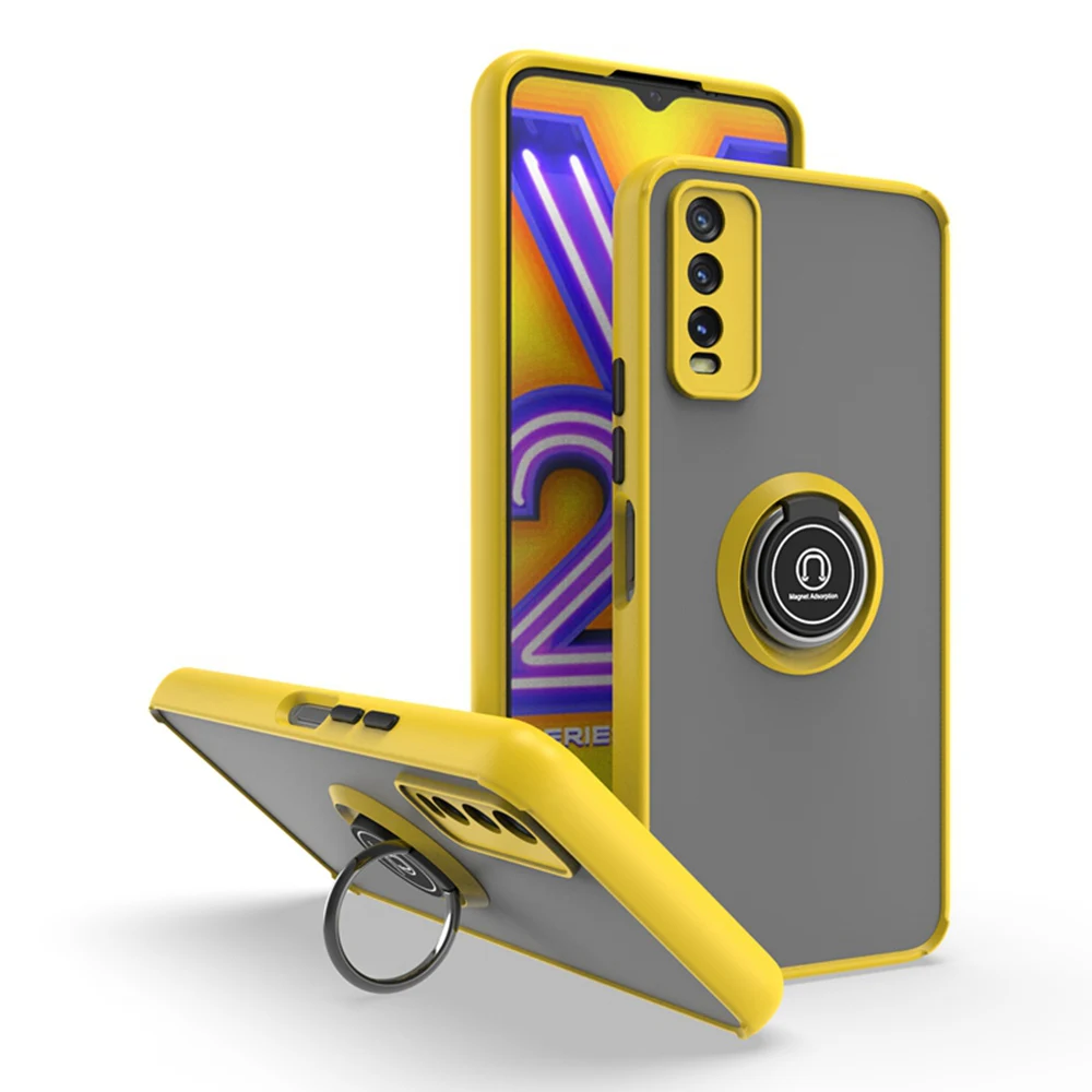 KEYSION Fashion Matte Case for VIVO Y20 Y20s G Y20A Y20i Transparent Ring Shockproof Phone Cover for VIVO Y12A Y11S Y12S_voghion.com