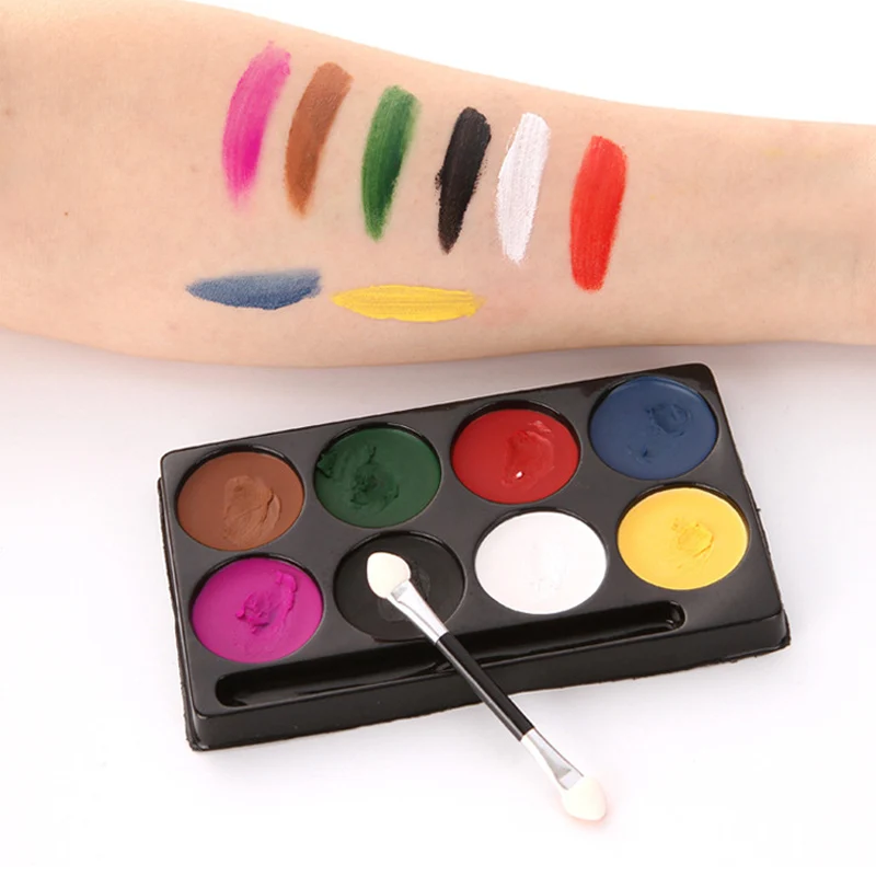6 Colors Halloween Face Body Painting Non Toxic Safe Water Paint Oil Black Red Yellow Painting Cream Christmas Makeup Party Tool 5