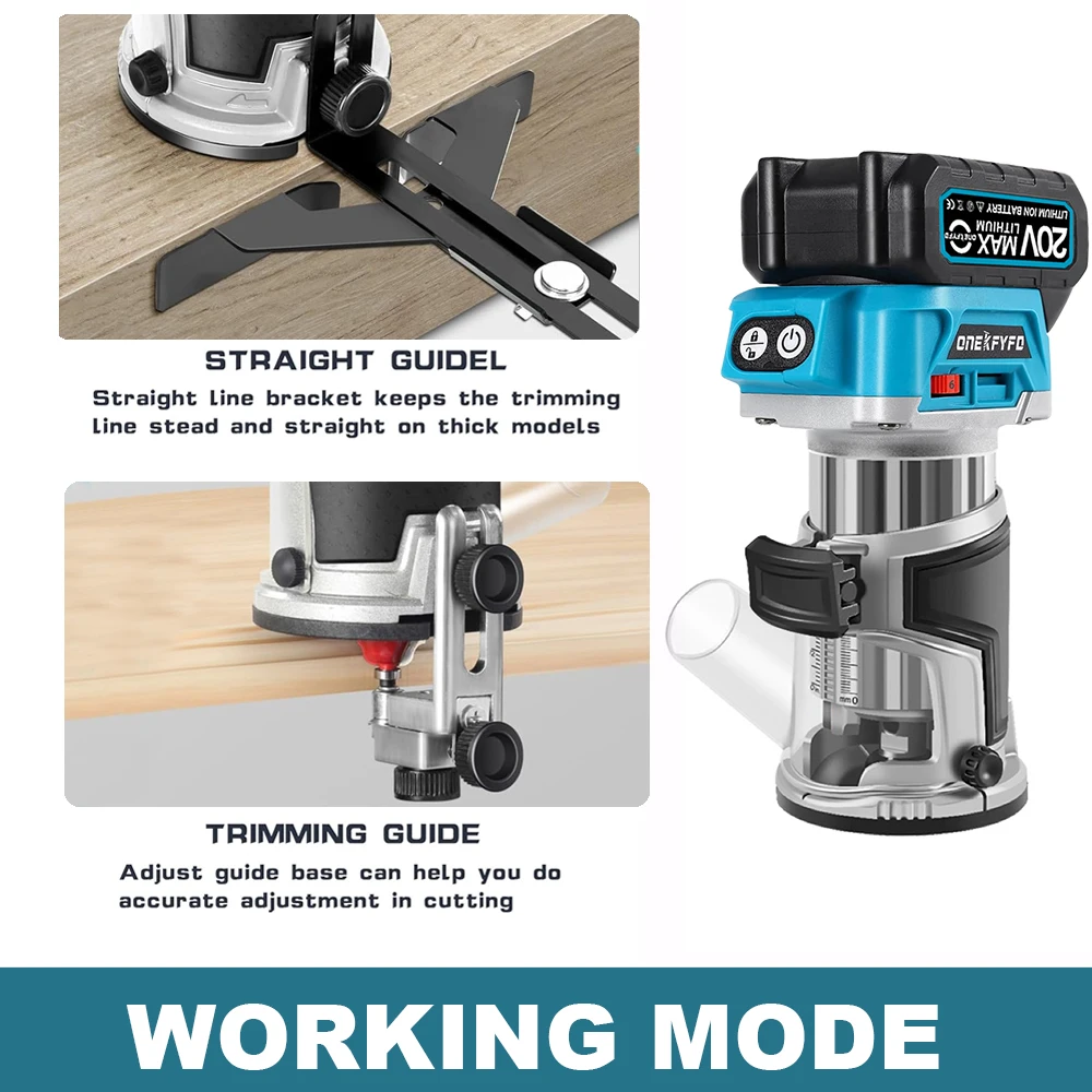 6 Speeds Brushless Electric Hand Trimmer Cordless Wood Router Woodworking Engraving Slotting Diy Tools for Makita 18V Battery 4