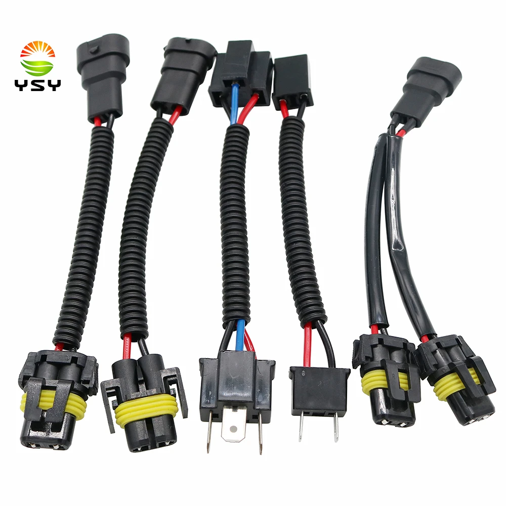 2x 9005/9006 H7 H4 H11 Male to Female Extension Cable Wiring Harness Sockets Adapter Connector