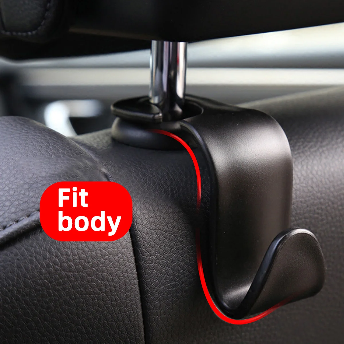 Car Hidden Seat Hook Multi-Purpose Carbon Fiber Texture Seat Back Creative Multi-function On-Board Hooks cargo trunk bag hook
