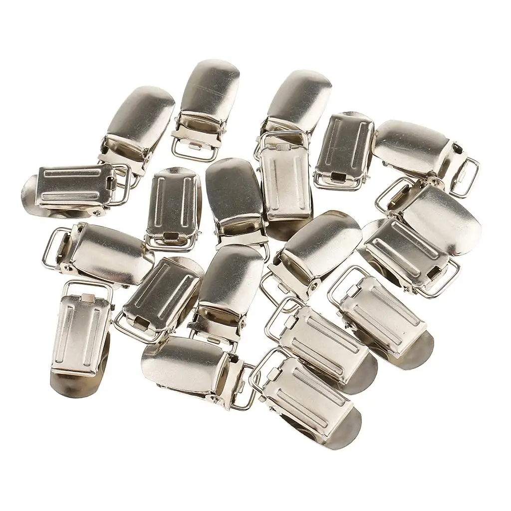 Baby Pacifier Clips 20 Pieces Metal Paci Pacifier Suspender Clips Holder for Crafts 1.5x3cm