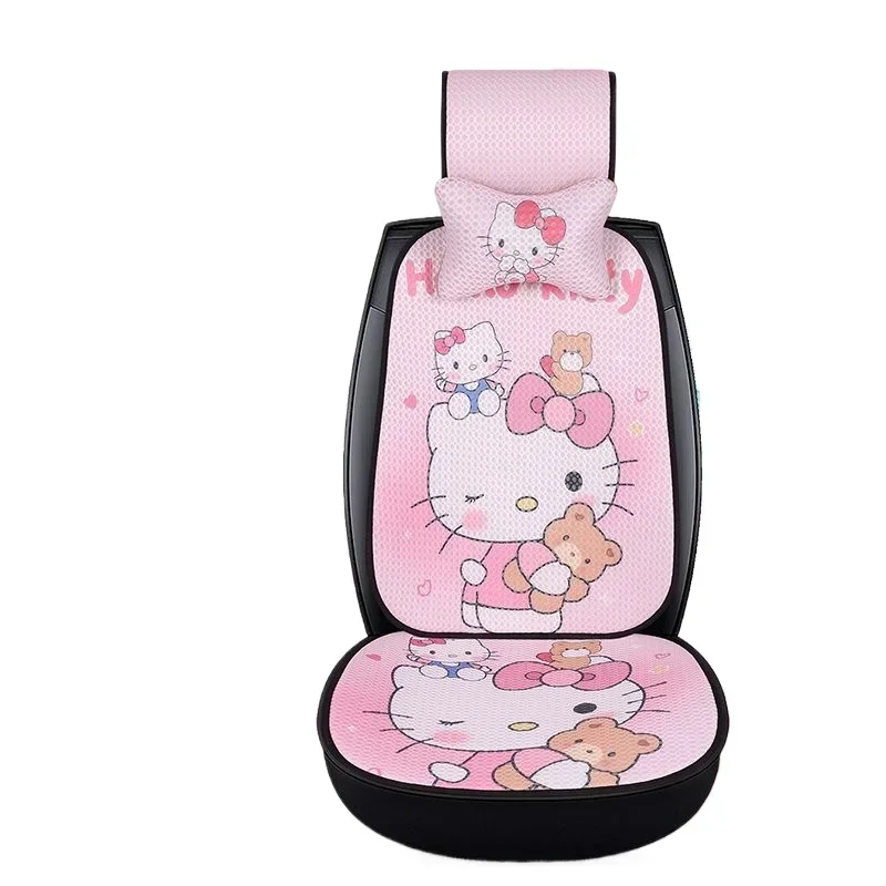 MINISO Sanrio HelloKitty Kuromi Car Seat Cover Full Set Four Seasons Universal Ladies Cartoon Melody Car Interior Decoration Set car seat cushion car cushion car armrest cover car back cushion