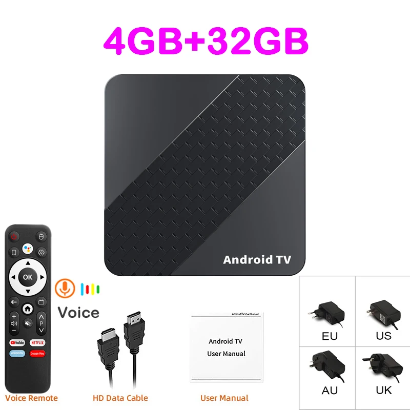 X10 Android 16 Smart TV Box Google Netflix RK3518 WiFi6 BT5.4 8K HDR 256GB Голосове керування Двухдіапазонний Wi-Fi Приставка для телевізійних трансляцій Медіаплеєр