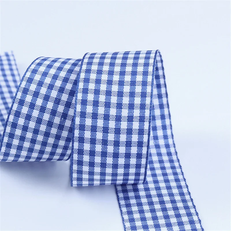 Polyester Ribbon 10mm 25mm Lattice Plaid Ribbons Bow Gift Wrapping 5 yards / lot ribbon decoration,ribbon supplies,wrapping ribbon