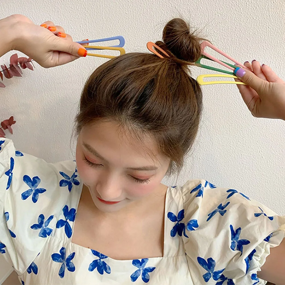 

Шикарная для женщин и девушек минималистская трендовая U-образная красочная вилка для волос фотоинструмент для укладки