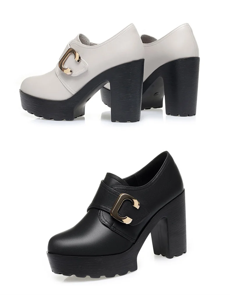 Britischer Stil, tiefer Mund, weiches Leder, klobige Schuhe, 2024, Frühlingsblock-High-Heels-Schuhe, Damen-Oxfords für Büro, Grace-Modus – Detail 18
