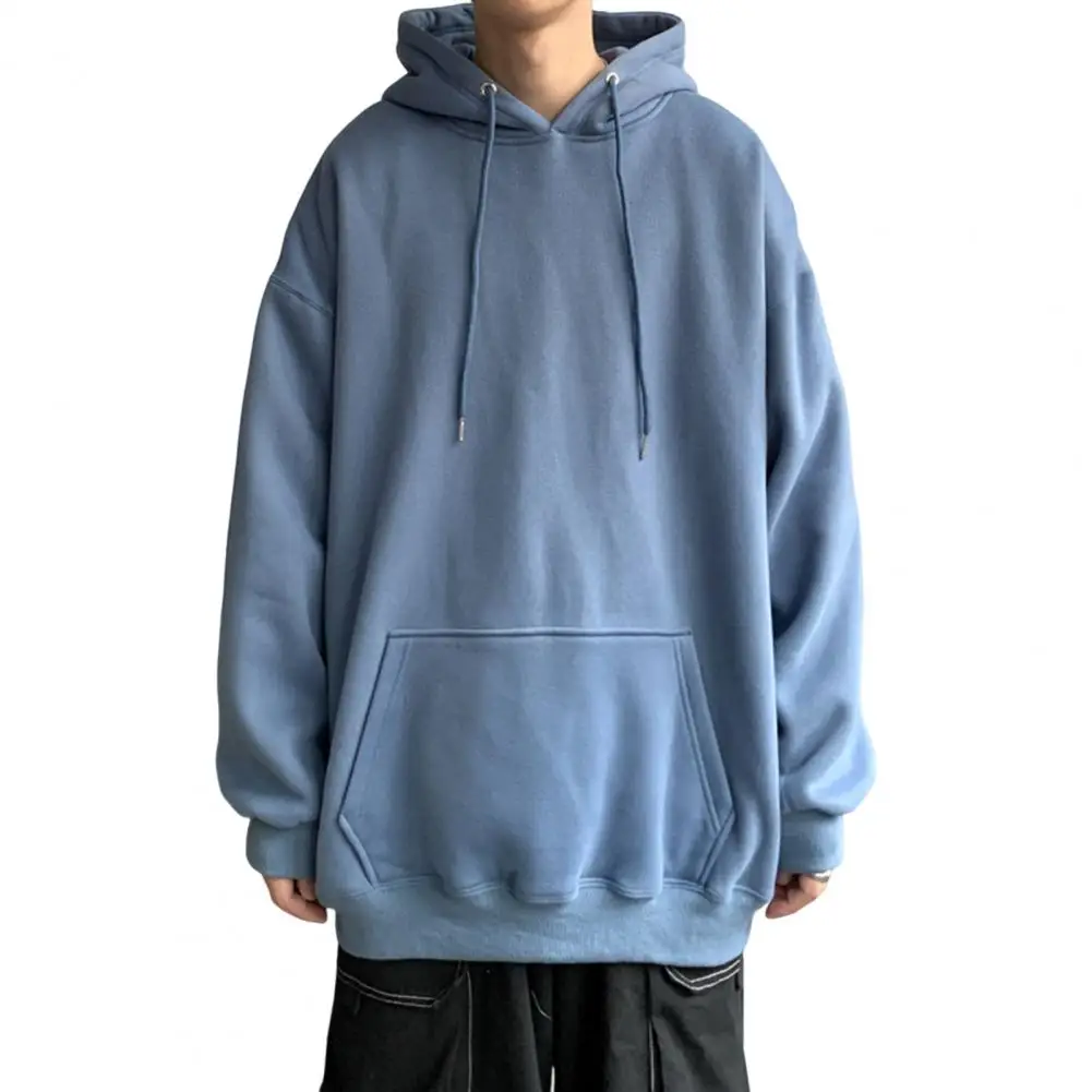 thumbnail image 1 of Sudadera con capucha para hombre y mujer, suéter informal de gran tamaño con bolsillo frontal, color liso, ropa para parejas, para Otoño e Invierno, 1 of 5