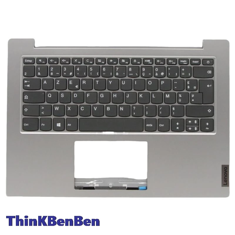 

FR French Platinum Grey Keyboard Upper Case Palmrest Shell Cover For Lenovo Ideapad Slim 1 14 14AST 05 5CB0W43930