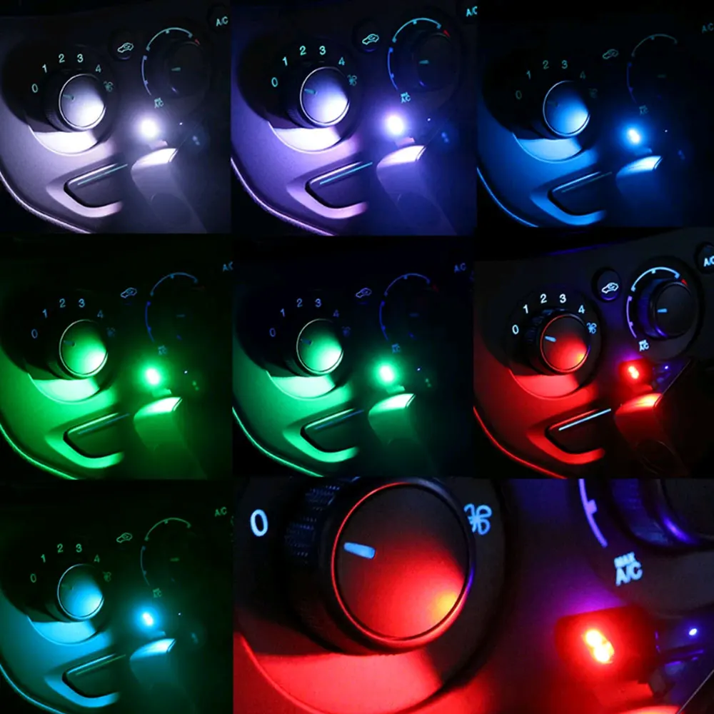 

Car Auto Type-C LED Ambient Light 8 Colors RGB Dynamic Gradient Brightness Adjustable Interior Atmosphere Lamp Car Interior Lamp