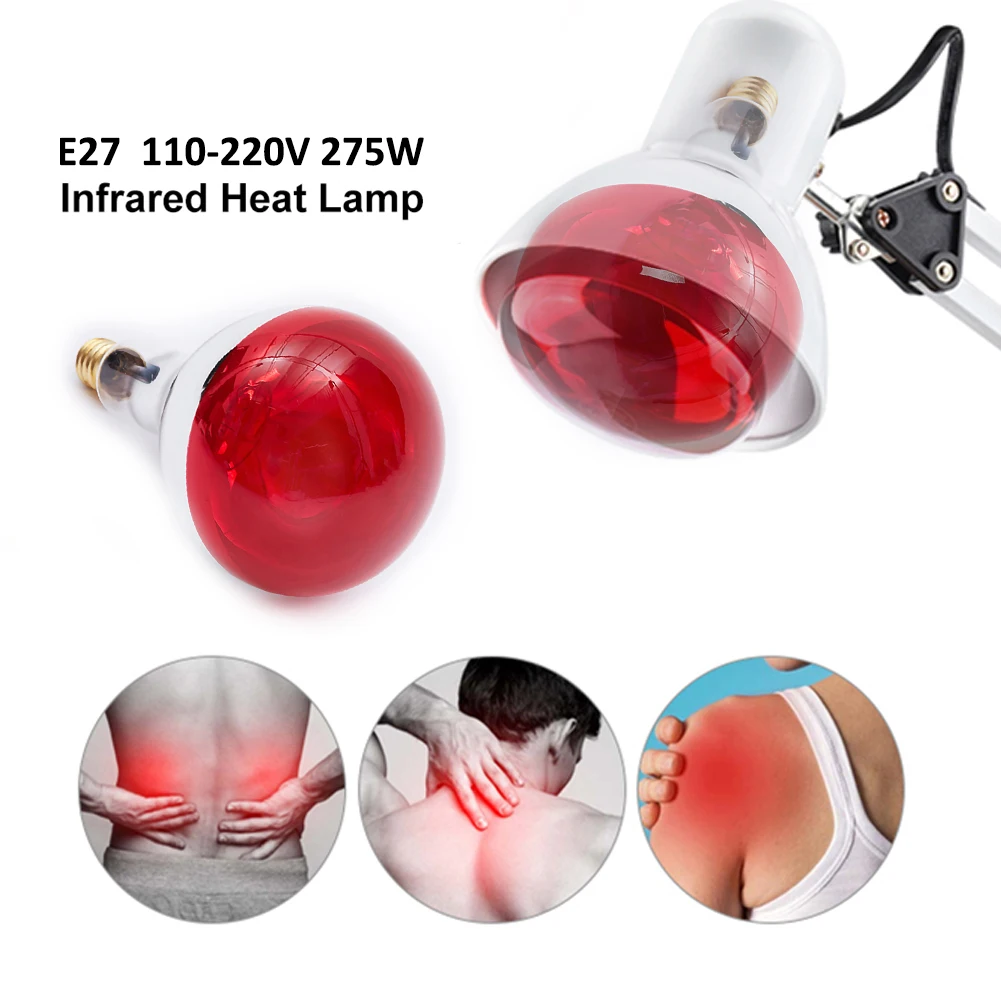 275W E27 220V LED Infrared Heat Lamp Bulb For Therapy Health Pain Relief Therapeutic Lamp Portable Durable Bulb