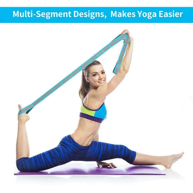 Elastic Yoga Stretch Strap with Loops 4