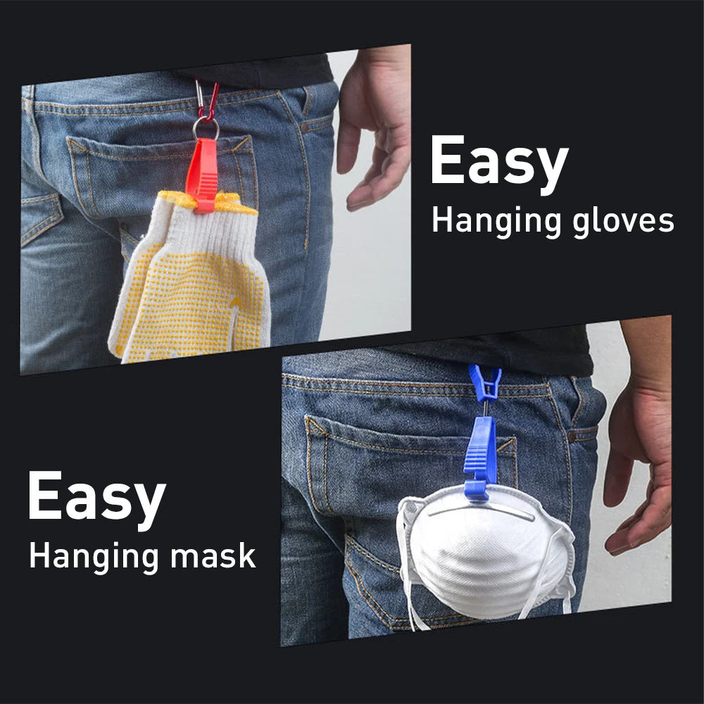 5pcs Glove Clips Hanger Multifunctional Work Safety Clip Glove Keeper Mini Portable Glove Hanging Buckle With Plastic Hook 3