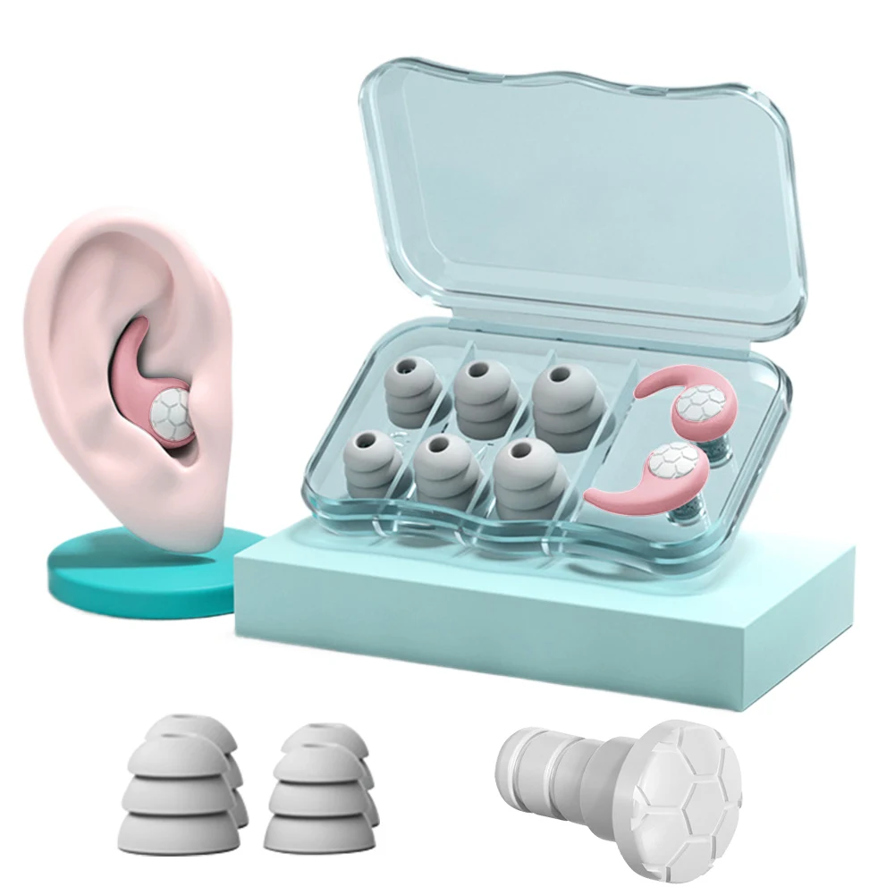 Waterproof Swimming Ear Plugs 3 Layer Silicone Sleeping Ear Plugs Reusable Noise Cancelling Earplugs Diving Surf Ear Protector 2