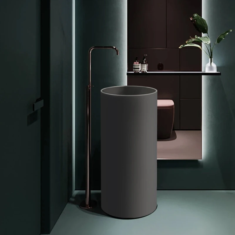 

Column basin floor-standing integrated artificial stone sink balcony outdoor