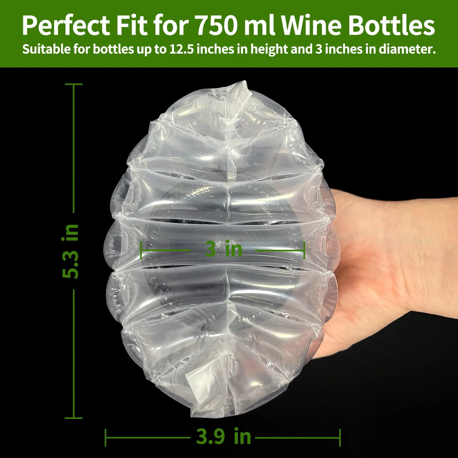 Wine Bottle Travel Protector Bags 10 Pack Inflatable Bubble Cushioning Packaging Shipping Glass Bottle Protection with Air Pump bubble mailers