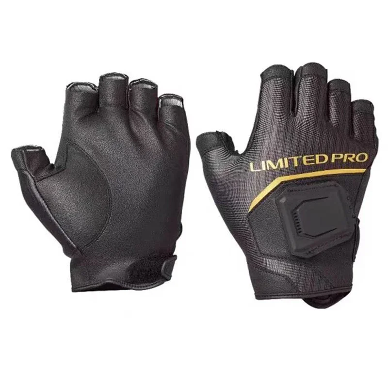 Men Leather Anti Slip 3/5 Half-Finger Fishing Gloves Outdoor Sports Camping Hiking Cycling Wear-resistant cycling gloves fishing gloves