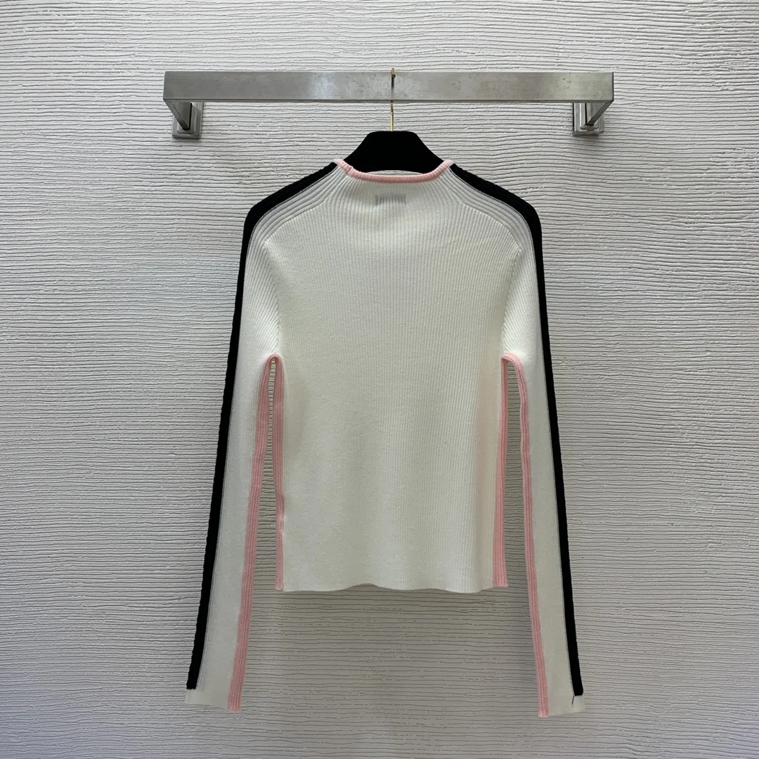 

2023 Women's Top New Spliced Cuffs Lengthened High Stretch Tight-Fitting Base Small Turtleneck Sweater Top 0817