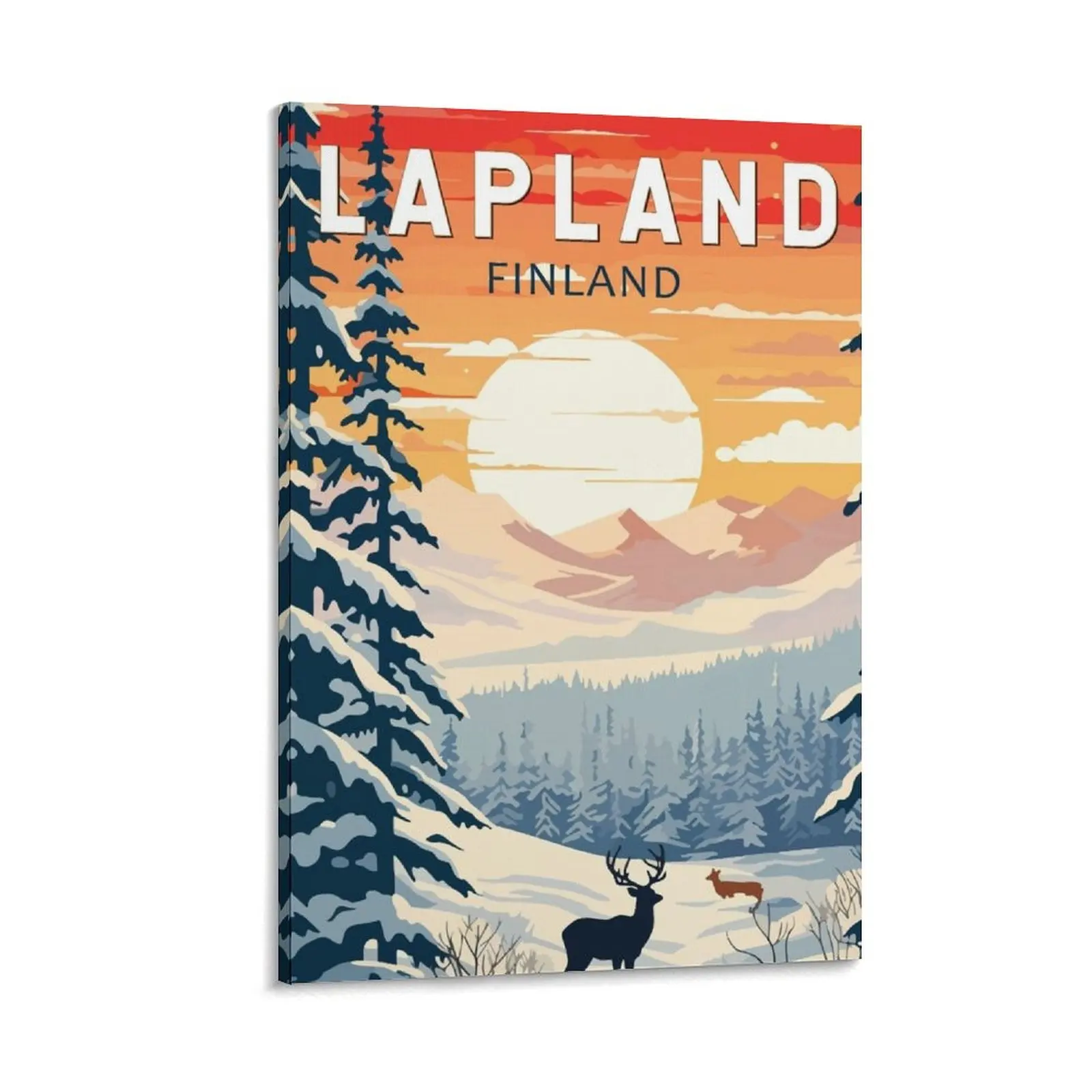 

Lapland Finland Travel Art Vintage Canvas Painting room decoration home decorations