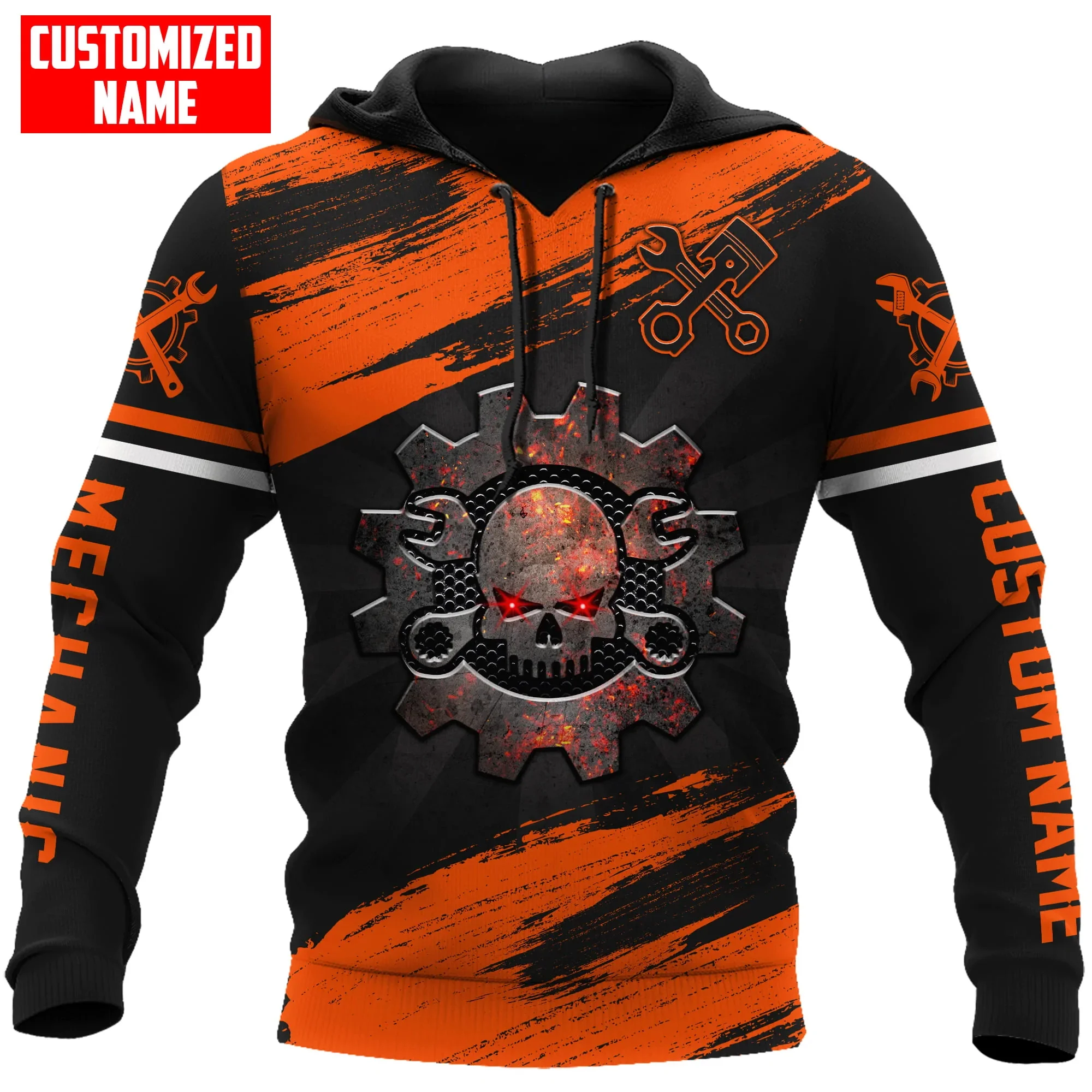 PLstar Cosmos Personalized Name Mechanic Skull 3D All Over Printed Men's Hoodie & Sweatshirt Unisex Casual zip hoodies DK535 plstar cosmos 3dprint newest mechanic mechanical combo set joggers pants unique harajuku streetwear hoodies sweatshirt zip q 4