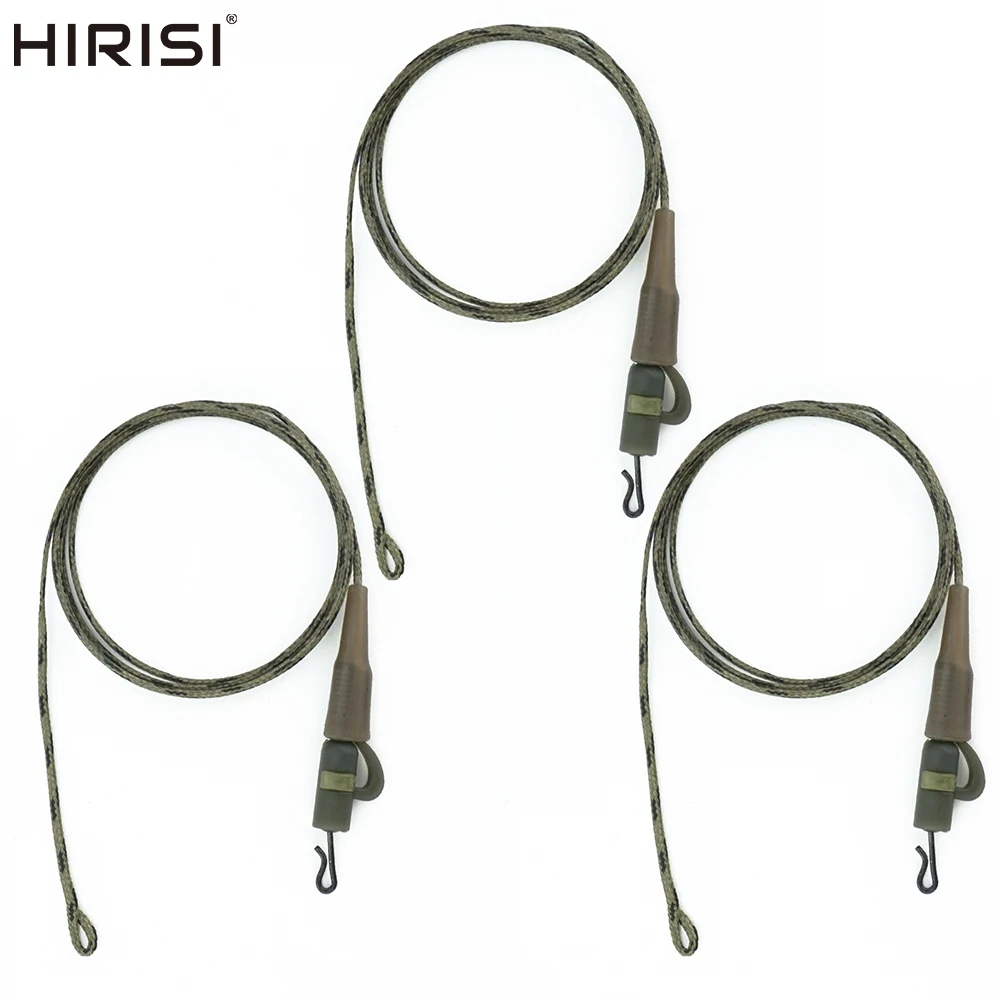 Hirisi 3pcs Carp Fishing Lead Core Line Helicopter Rigs Fishing Tackle Line Hair Rig Lead Clip Swivel Connector Accessories