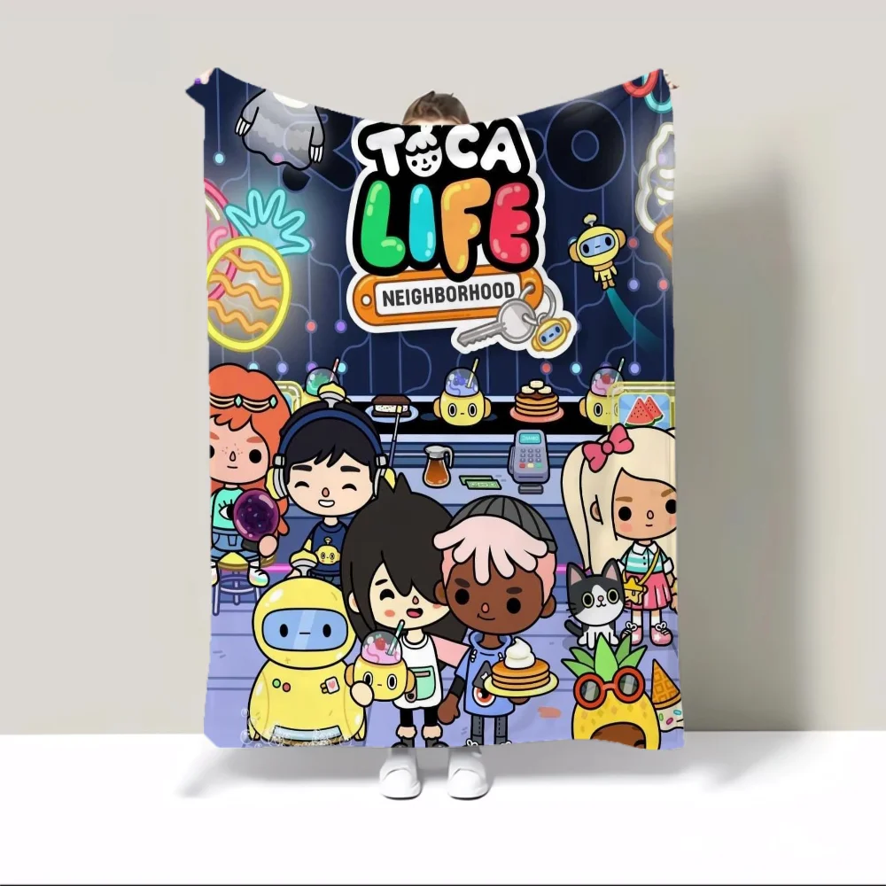 Toca Life Worlds 봉제 담요, 킹 사이즈 홈 인테리어, 비치 타올, 털 담요, 침대용, 푹신한 격자 무늬, 고급 침구, 무릎
