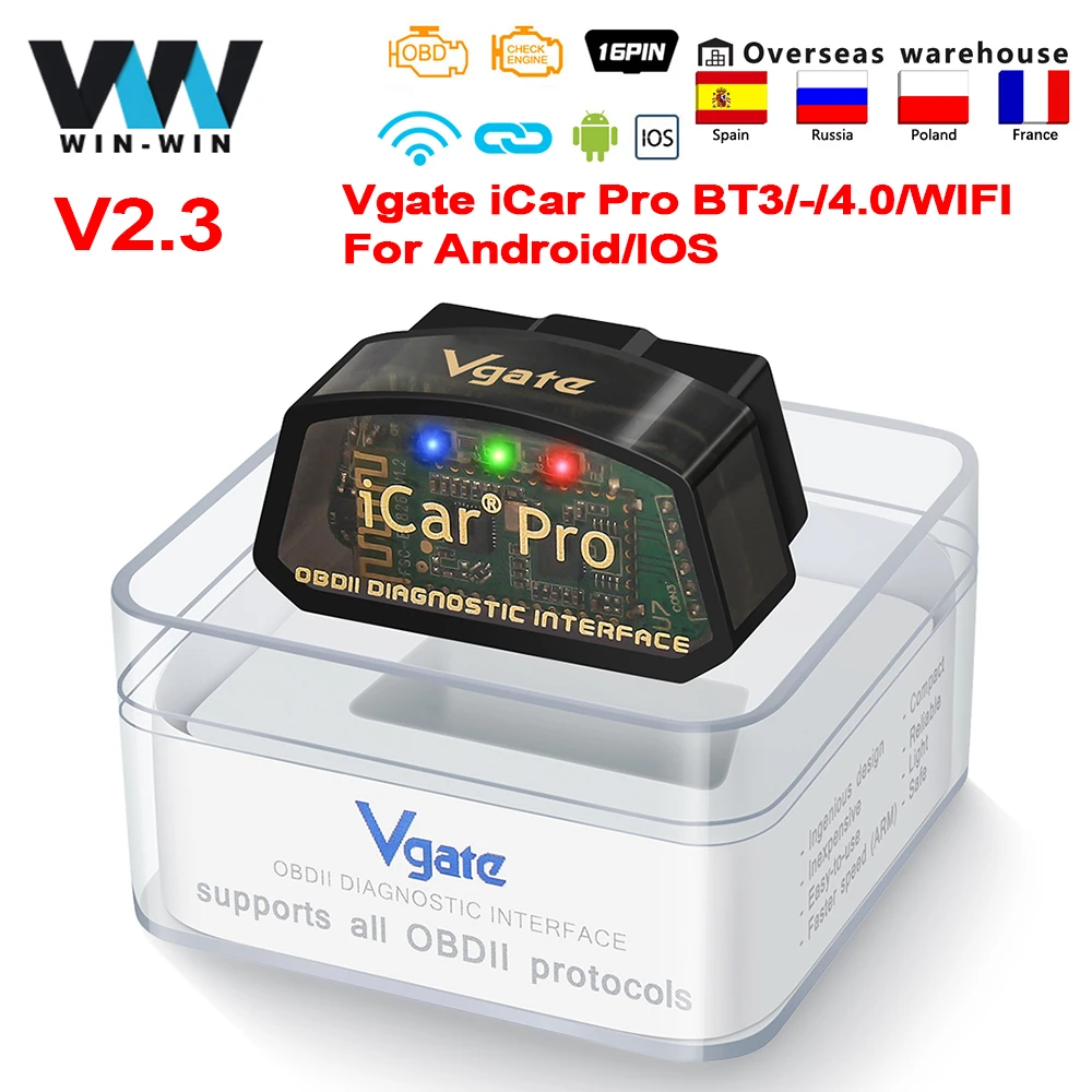 big car inspection equipment Vgate iCar Pro ELM327 V2.3 Bluetooth 4.0 For IOS/Android OBD2 Auto Scanner WIFI OBD Car Diagnostic Tools PK ELM 327 V1 5 car inspection equipment for sale