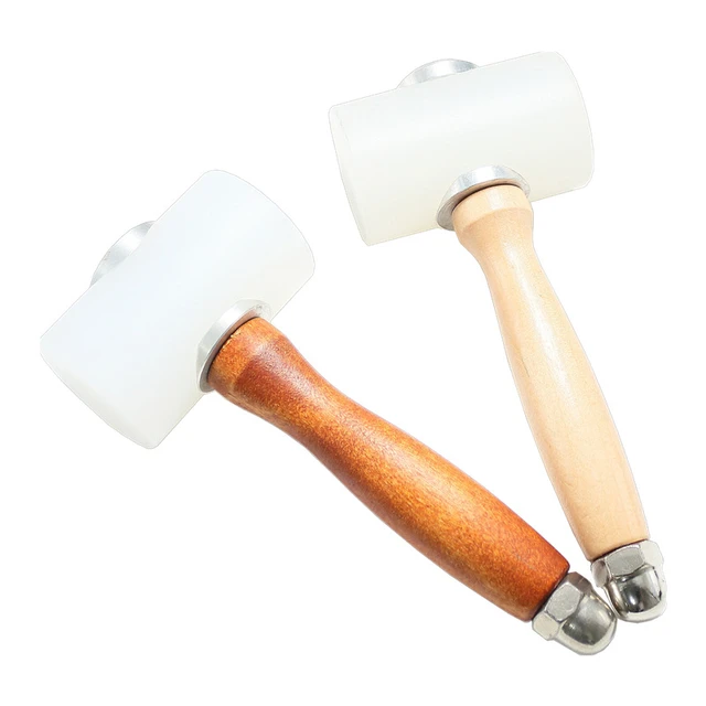 QJH Professional Leather Carve Hammer Nylon Hammers Mallet Wood Handle For  Leathercraft Punch Printing Percussion DIY Tool
