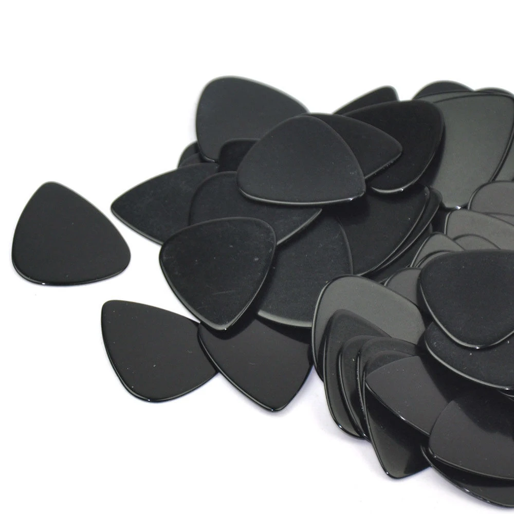 Lots of 500pcs Solid Black Celluloid Guitar Picks Plectrums 0.46mm / 0.71mm / 0.96mm 1.5mm