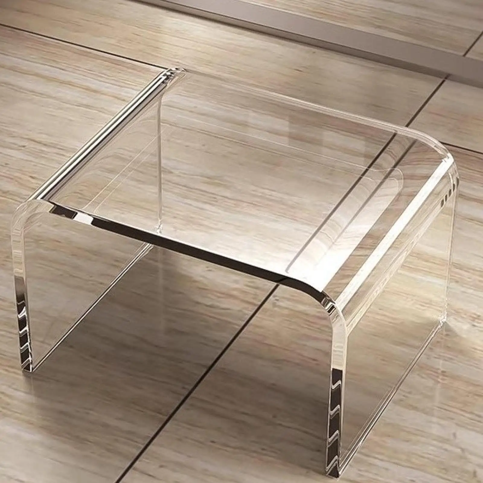 Acrylic Step Stool Portable Shoe Changing Multifunctional Antiskid Bathroom Stool for Bedside Bedroom Bathroom Toilet Apartment