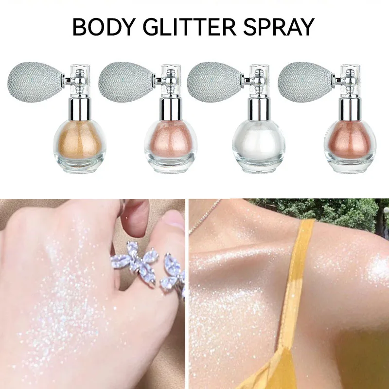 Body Pailette Spray Highlighter Powder Spray High Gloss Glitter Powder  Spray Loose Powder Spray Makeup For Face Body Highlight - Body Glitter -  AliExpress