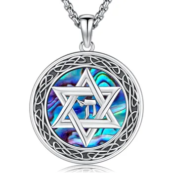 ✡️ Star of David Pendant Necklace – Sterling Silver Protection Amulet with Abalone Inlay 1