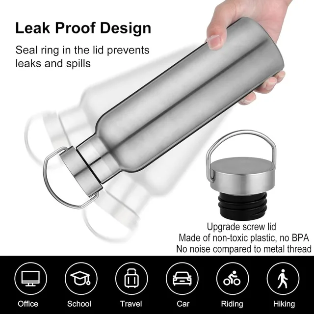 Stainless Steel Thermos 1000ml/600ml Single Layer Water Bottle Reusable and Environmentally Friendly Dishwasher Safe/single Cup 5